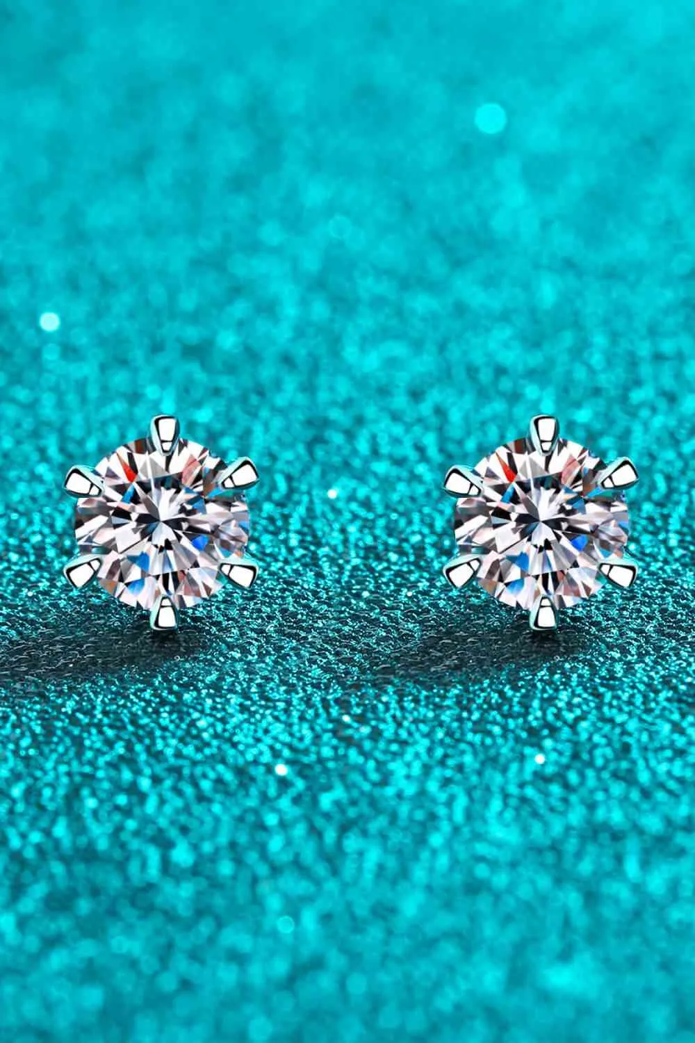 925 Sterling Silver Jewelry Inlaid Moissanite Stud Earrings