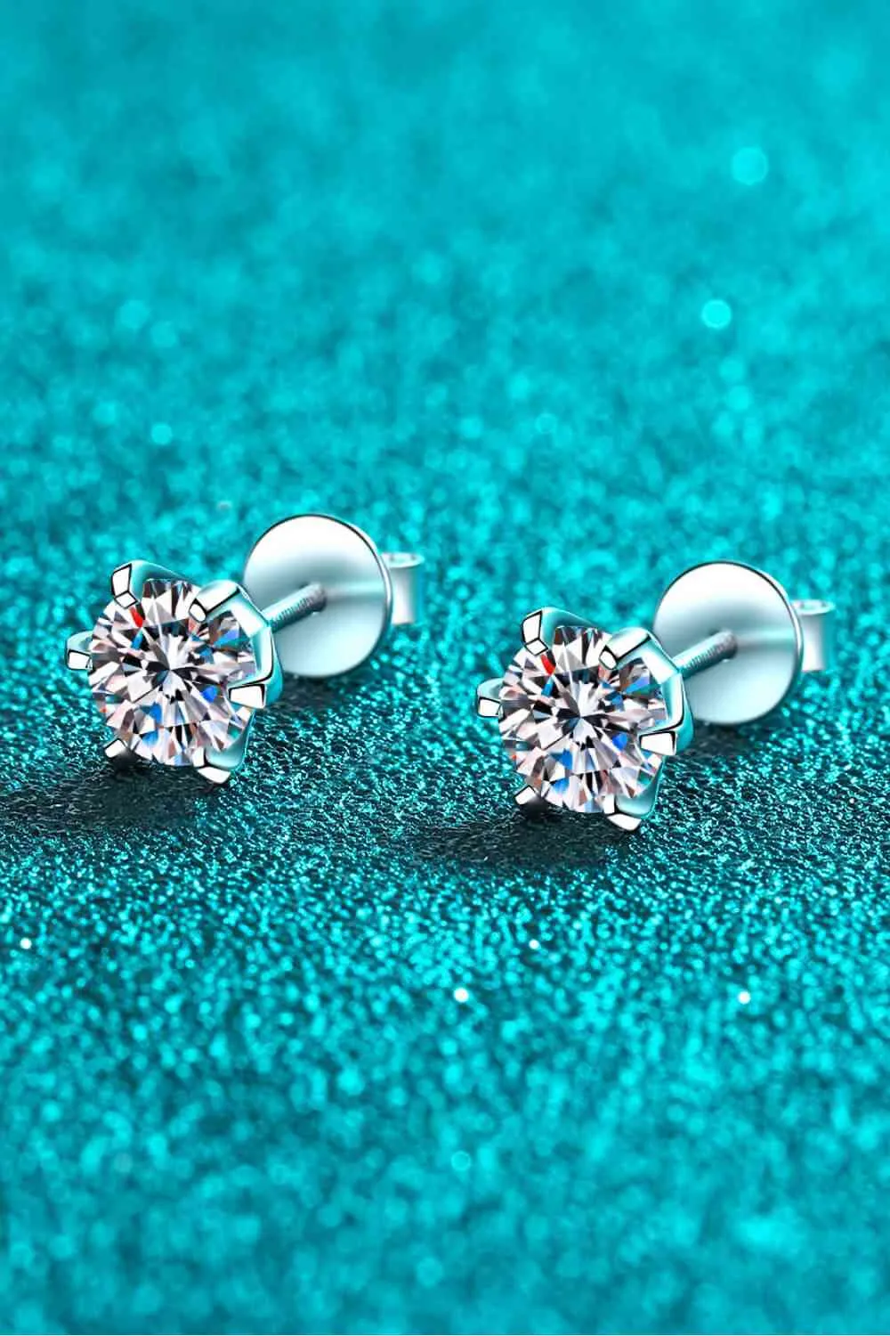 925 Sterling Silver Jewelry Inlaid Moissanite Stud Earrings