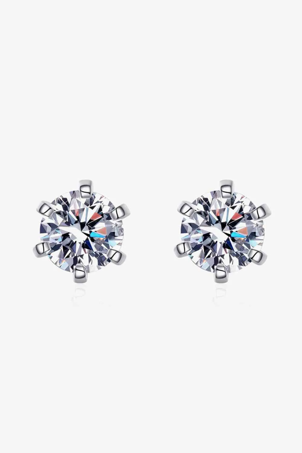 925 Sterling Silver Jewelry Inlaid Moissanite Stud Earrings