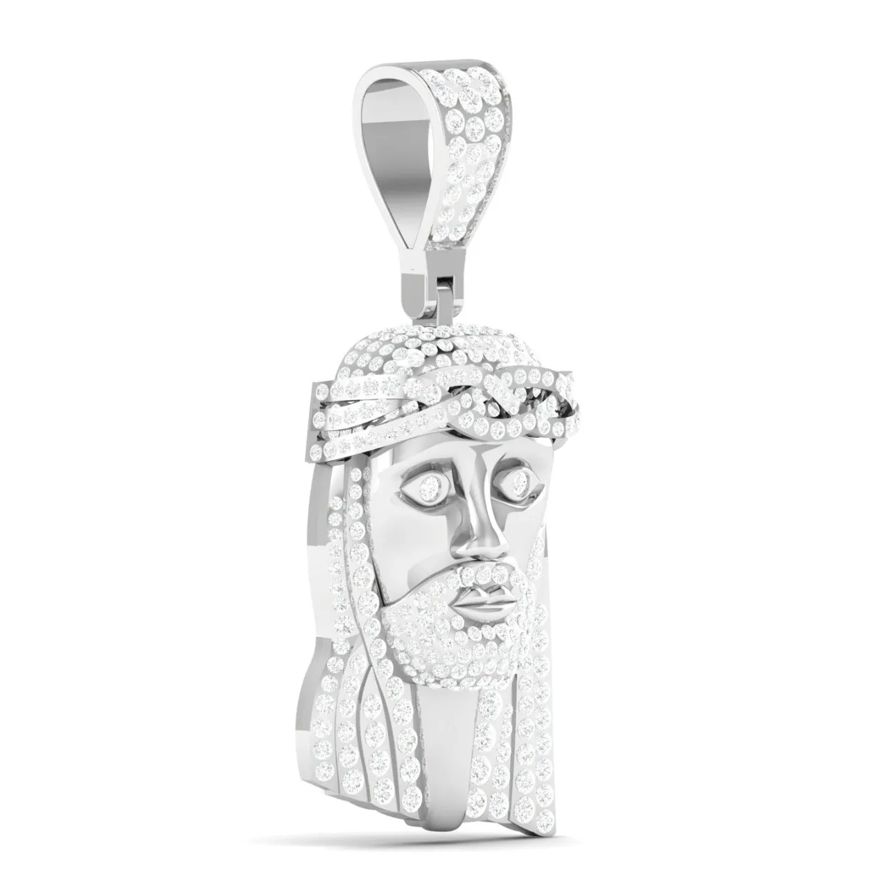 925 Sterling Silver Jewelry Jesus Moissanite Pendant in 18K Gold