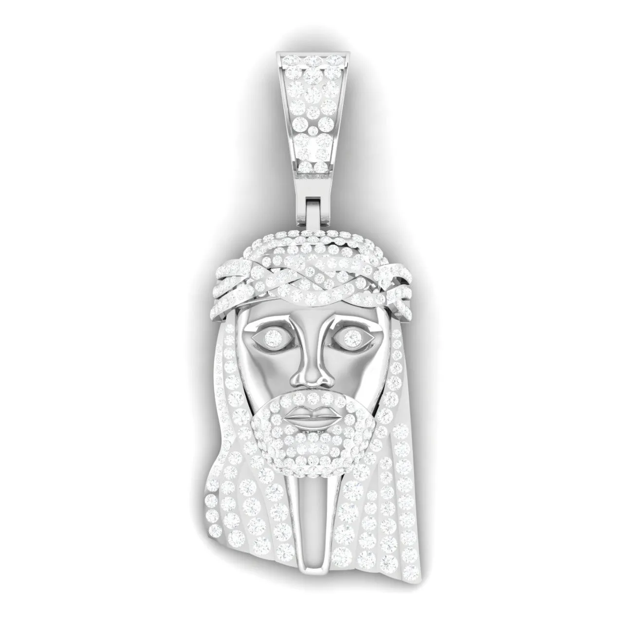 925 Sterling Silver Jewelry Jesus Moissanite Pendant in 18K Gold