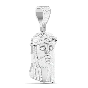 925 Sterling Silver Jewelry Jesus Moissanite Pendant in 925 Sterling Silver