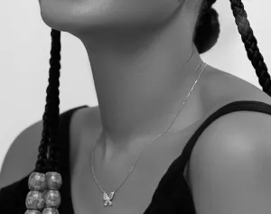 925 Sterling Silver Jewelry Katie Butterfly Moissanite Necklace in 925 Sterling Silver