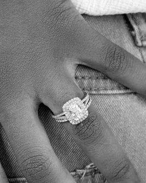 925 Sterling Silver Jewelry Kylie Radiant Cut CZ Bride Set in 925 Sterling Silver