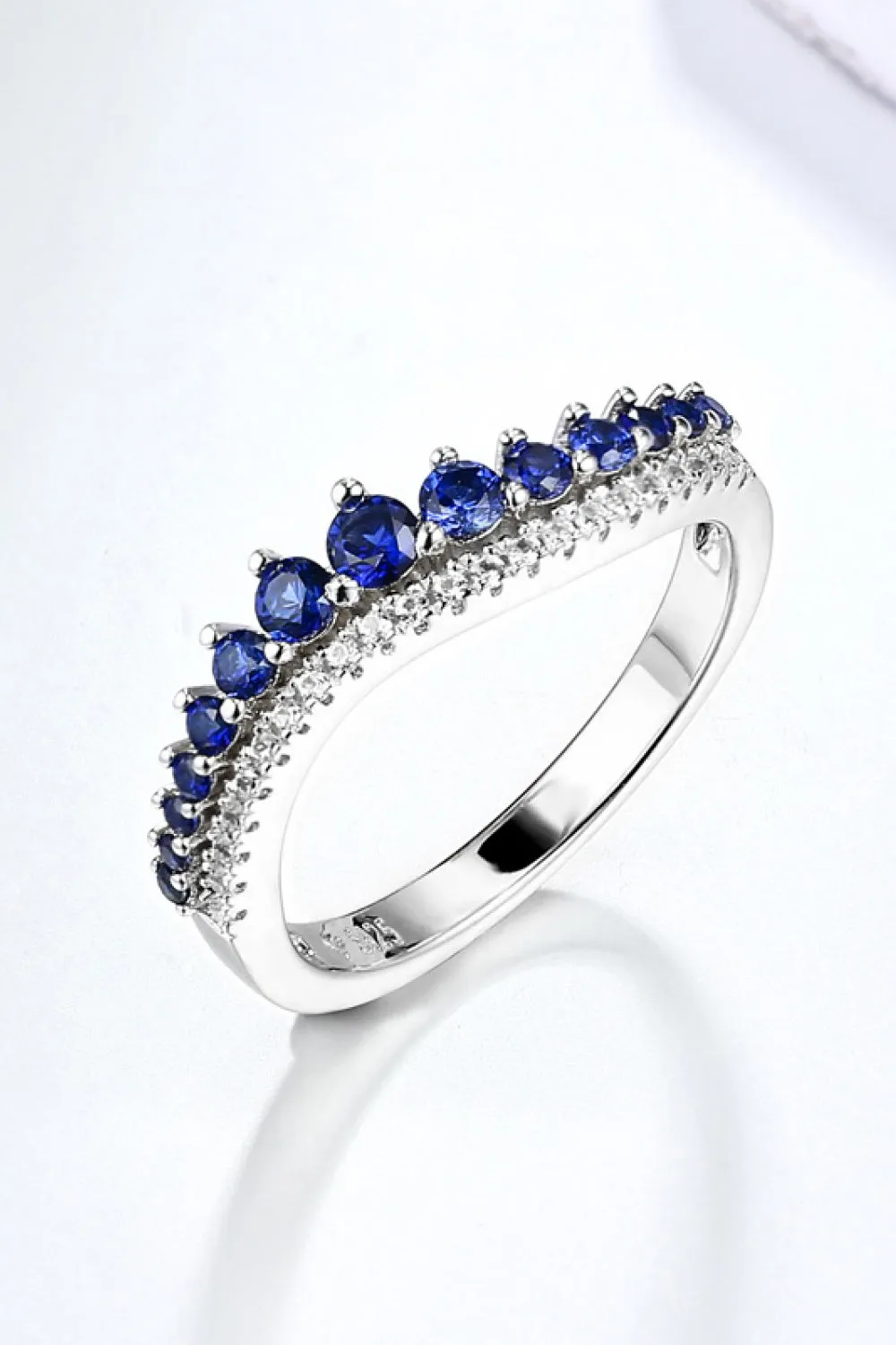 925 Sterling Silver Jewelry Lab-Grown Sapphire 925 Sterling Silver Rings