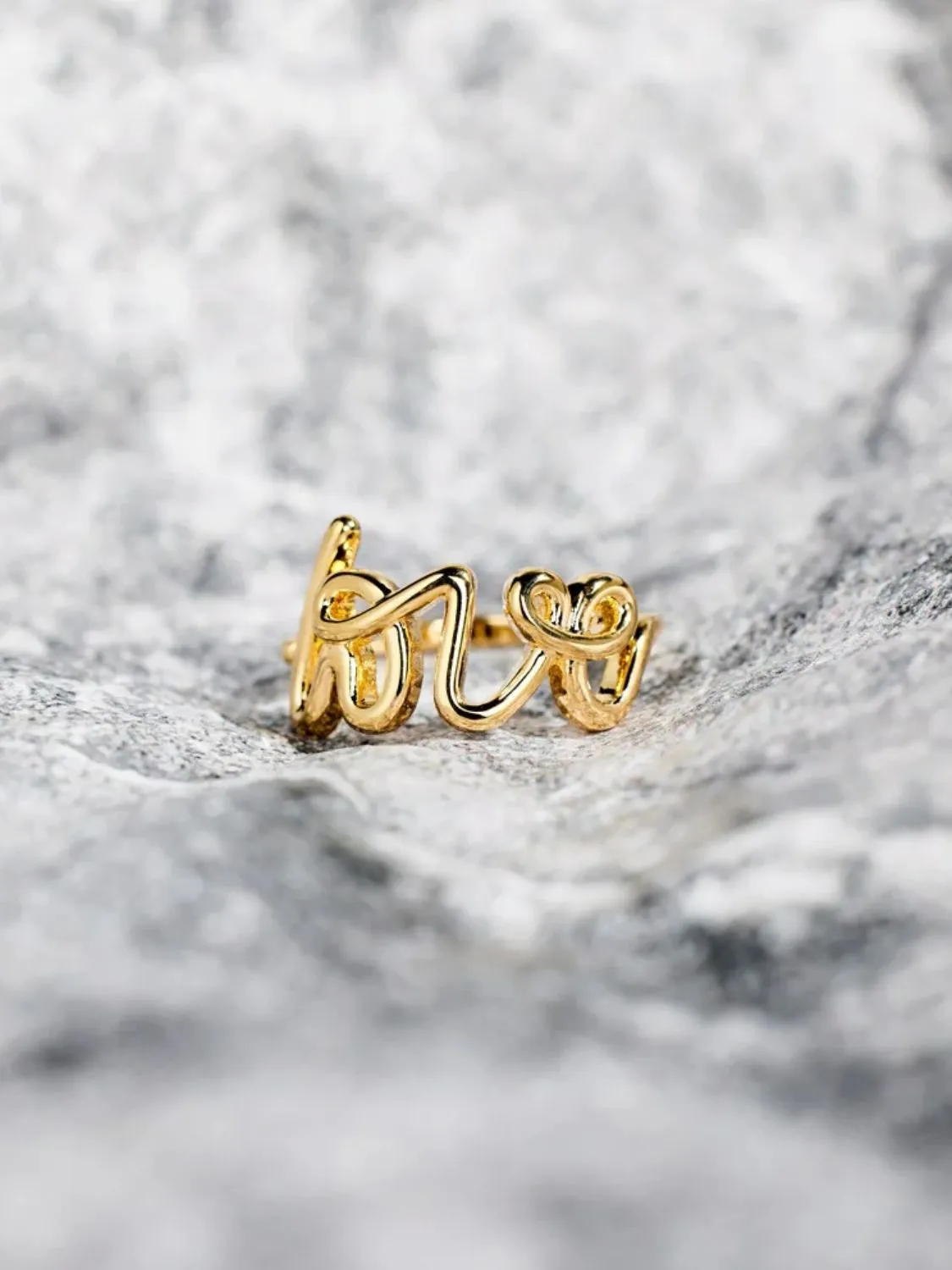 925 Sterling Silver Jewelry LOVE 18K Gold-Plated 925 Sterling Silver Ring