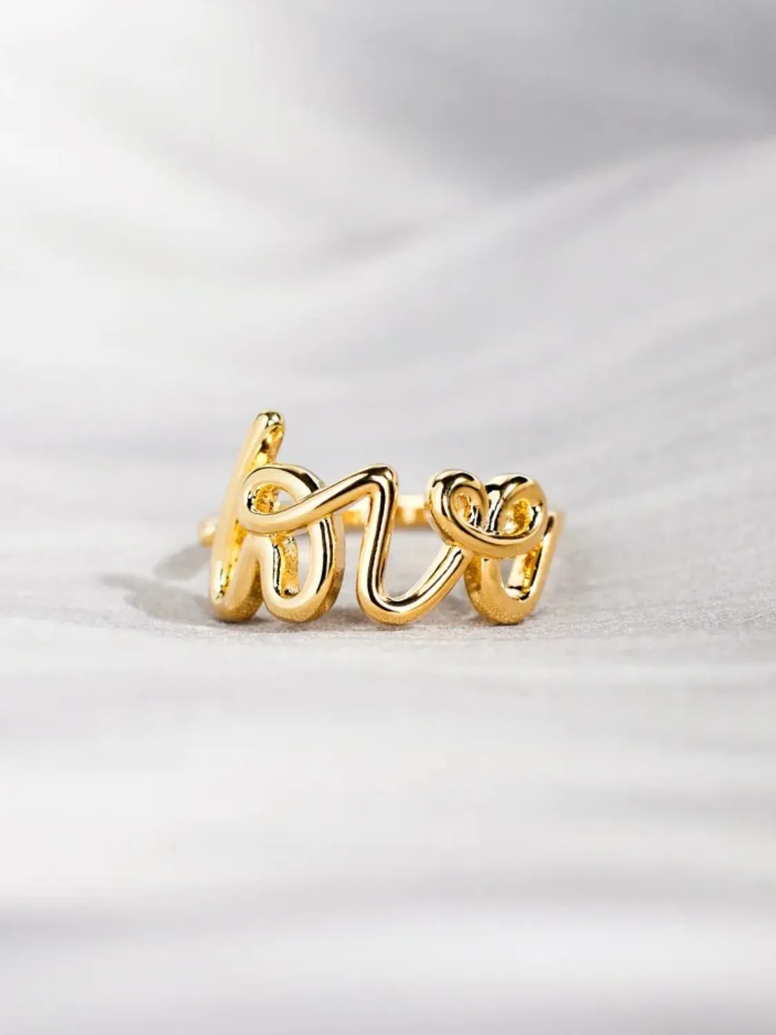 925 Sterling Silver Jewelry LOVE 18K Gold-Plated 925 Sterling Silver Ring