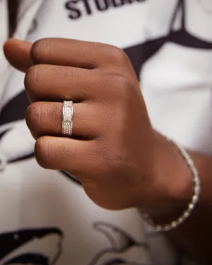 925 Sterling Silver Jewelry Love Inspired Moissanite Band in 925 Sterling Silver