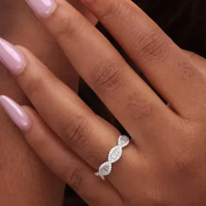 925 Sterling Silver Jewelry Marise Moissanite Band in 925 Sterling Silver