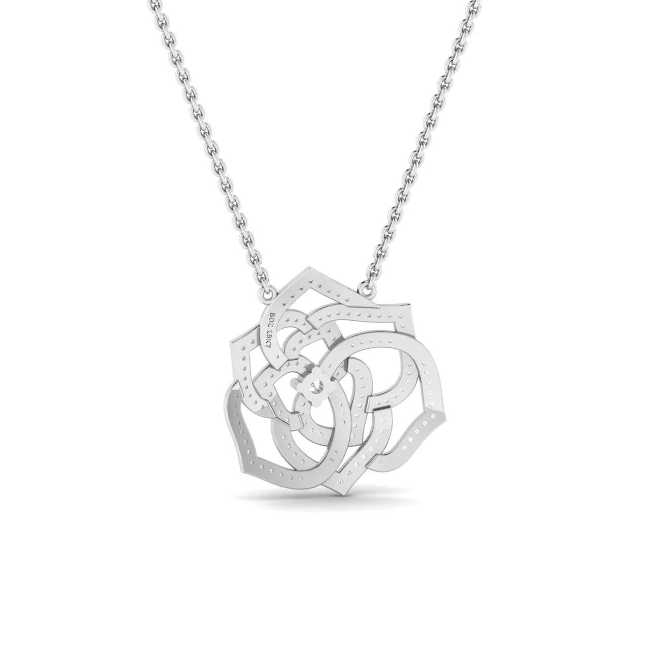 925 Sterling Silver Jewelry Maureen Floral Moissanite Necklace in 925 Sterling Silver