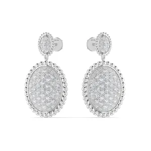 925 Sterling Silver Jewelry Meena Moissanite Drop Earrings in 925 Sterling Silver
