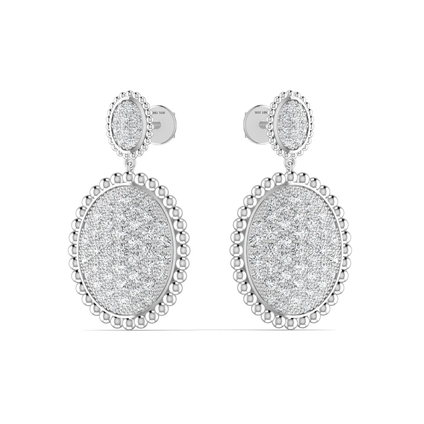 925 Sterling Silver Jewelry Meena Moissanite Drop Earrings in 925 Sterling Silver