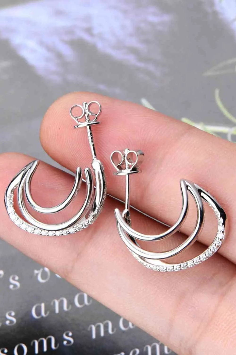 925 Sterling Silver Jewelry Moissanite 925 Sterling Silver Earrings