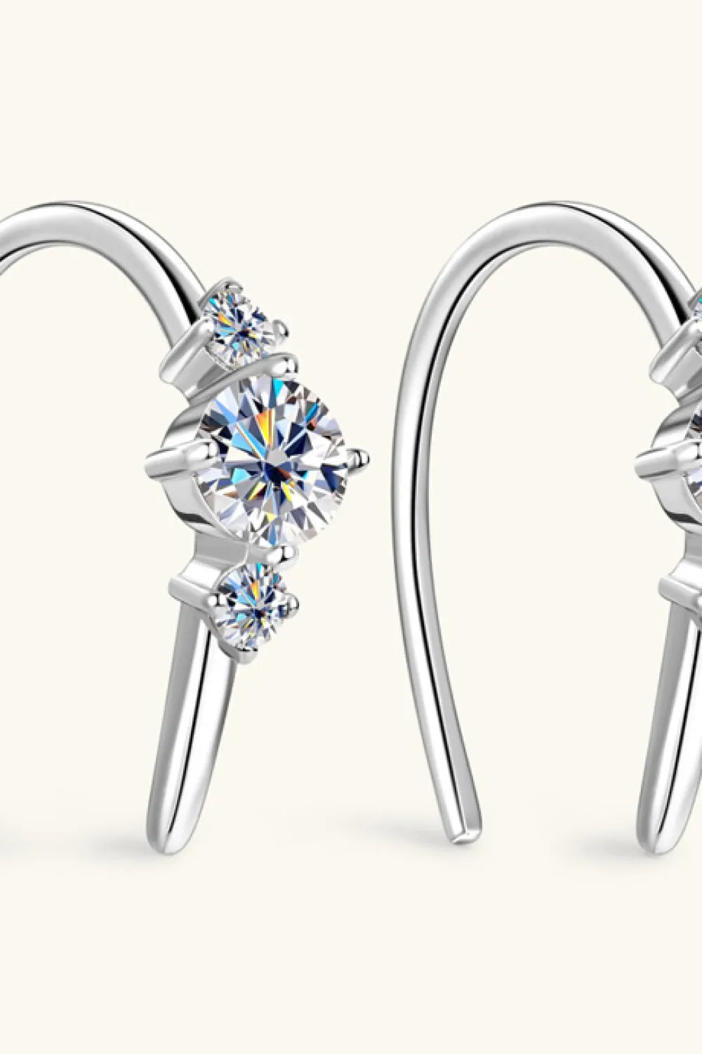 925 Sterling Silver Jewelry Moissanite 925 Sterling Silver Earrings