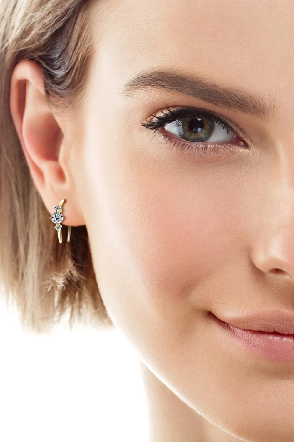 925 Sterling Silver Jewelry Moissanite 925 Sterling Silver Earrings
