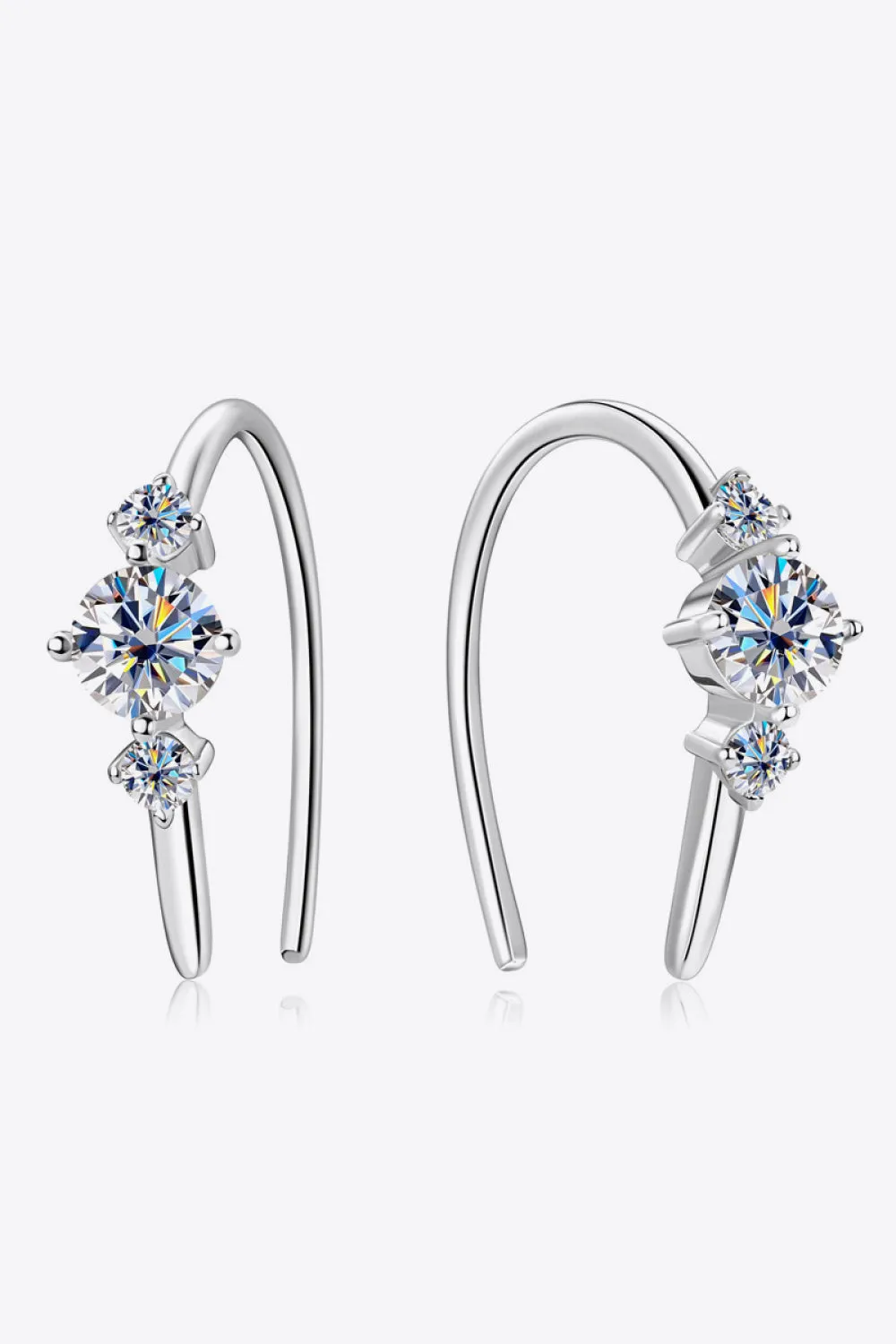925 Sterling Silver Jewelry Moissanite 925 Sterling Silver Earrings