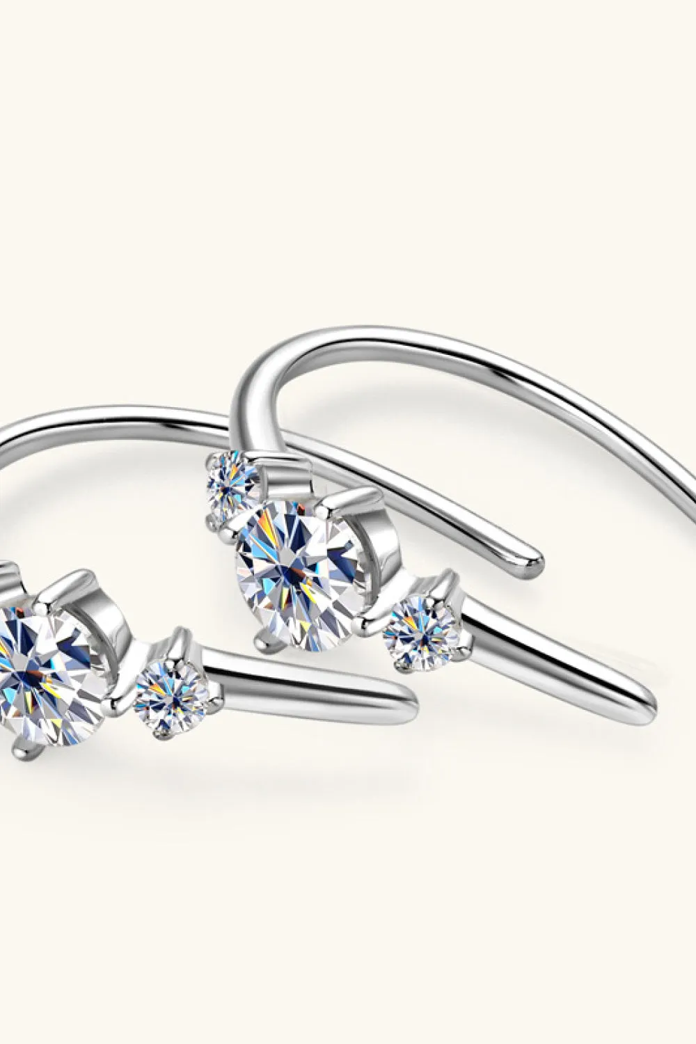 925 Sterling Silver Jewelry Moissanite 925 Sterling Silver Earrings