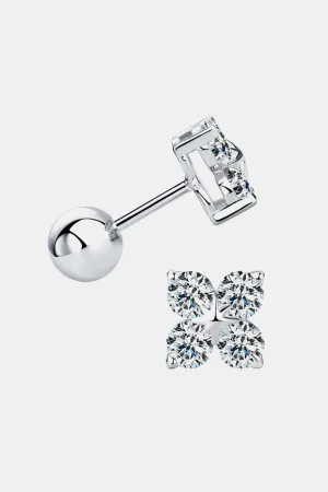 925 Sterling Silver Jewelry Moissanite 925 Sterling Silver Four-Leaf Clover Shape Earrings