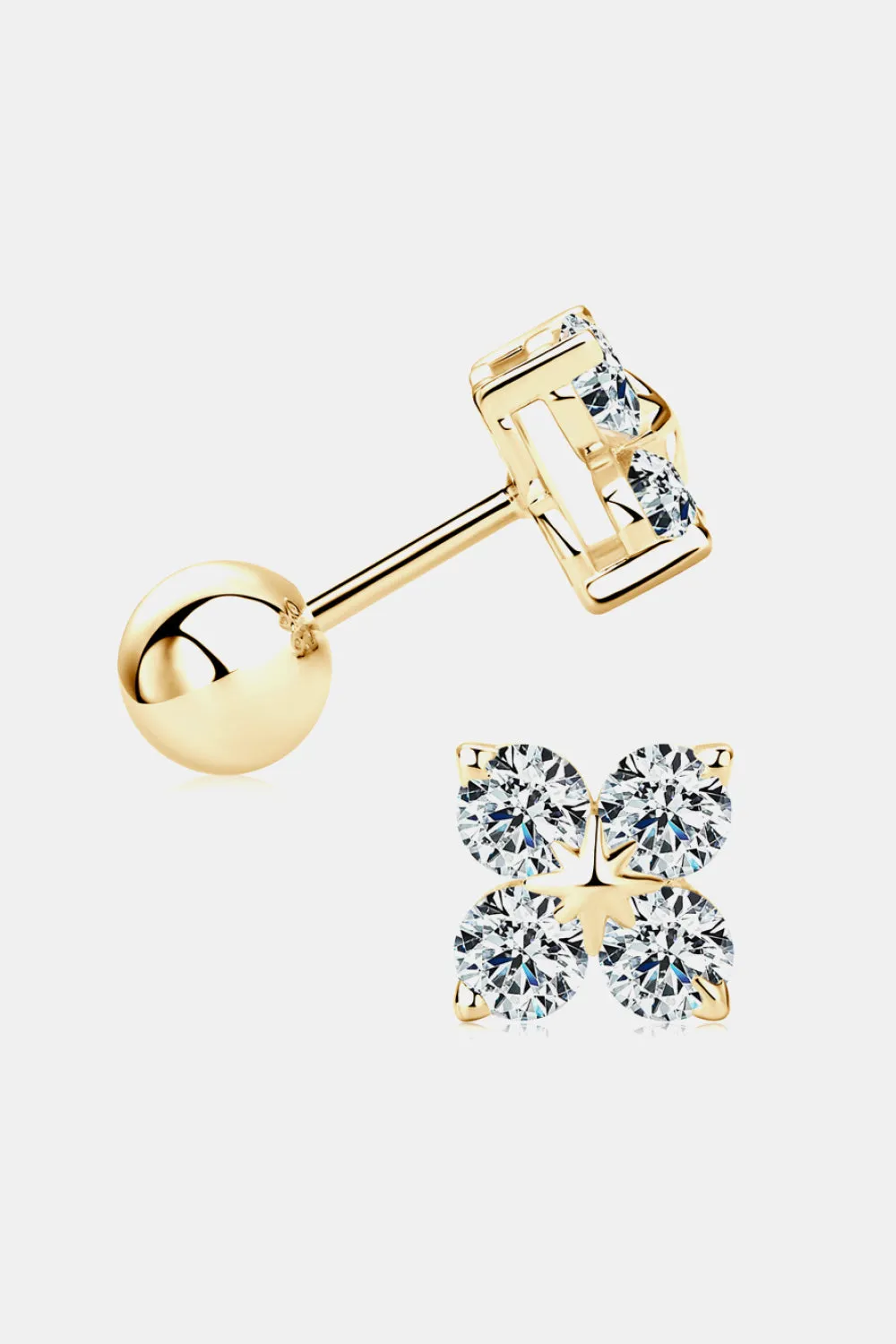 925 Sterling Silver Jewelry Moissanite 925 Sterling Silver Four-Leaf Clover Shape Earrings