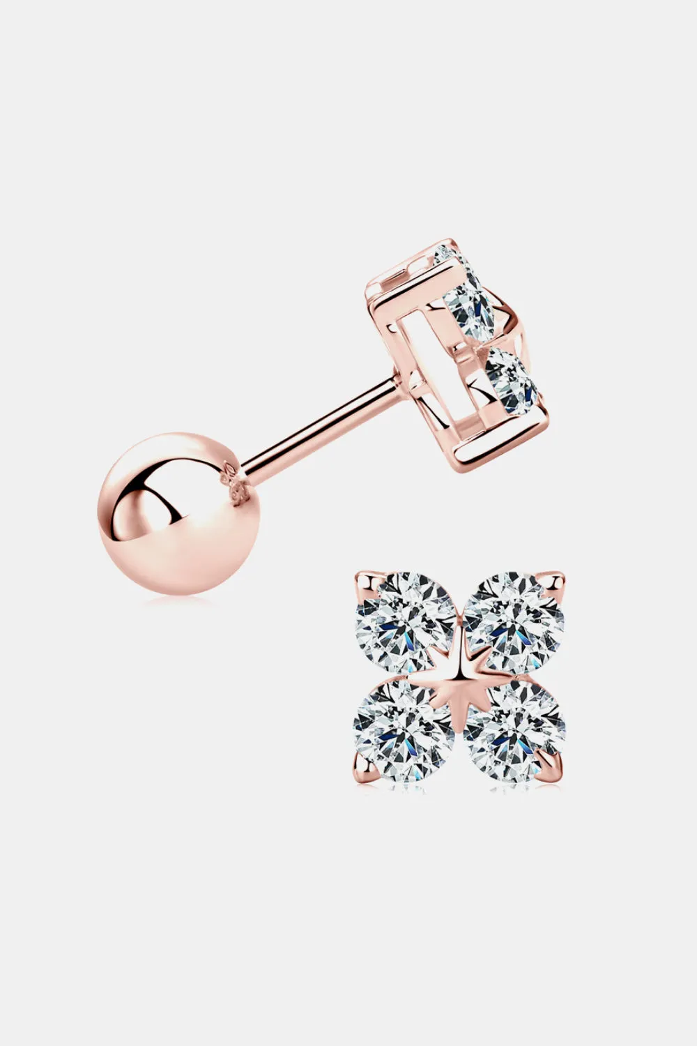 925 Sterling Silver Jewelry Moissanite 925 Sterling Silver Four-Leaf Clover Shape Earrings
