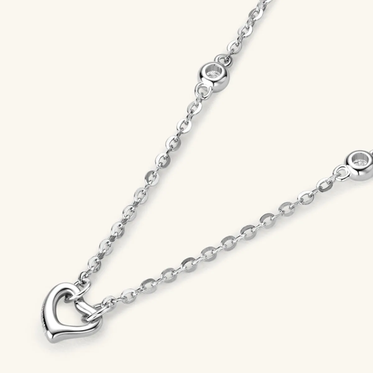 925 Sterling Silver Jewelry Moissanite 925 Sterling Silver Heart Necklace