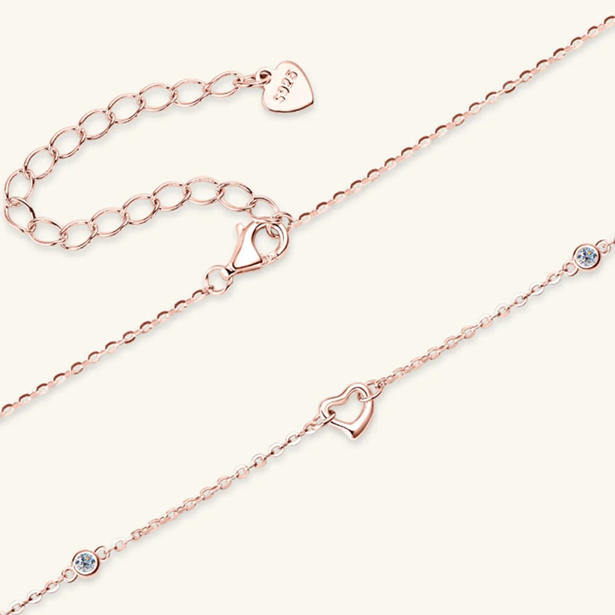 925 Sterling Silver Jewelry Moissanite 925 Sterling Silver Heart Necklace