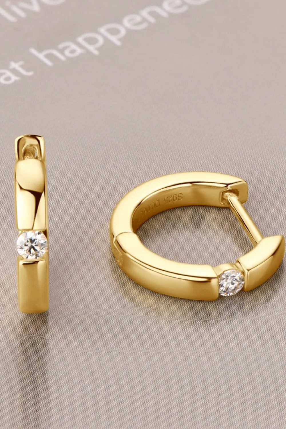 925 Sterling Silver Jewelry Moissanite 925 Sterling Silver Huggie Earrings