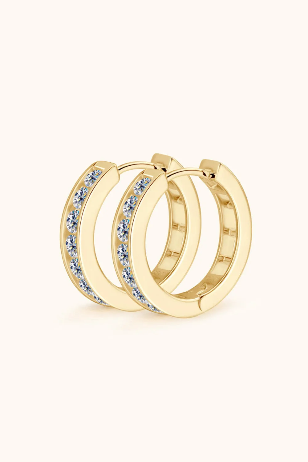 925 Sterling Silver Jewelry Moissanite 925 Sterling Silver Huggie Earrings