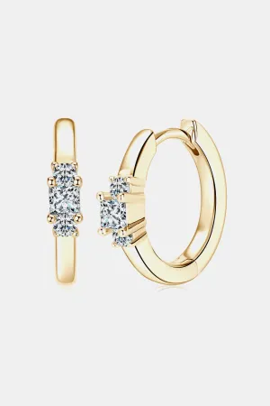 925 Sterling Silver Jewelry Moissanite 925 Sterling Silver Huggie Earrings