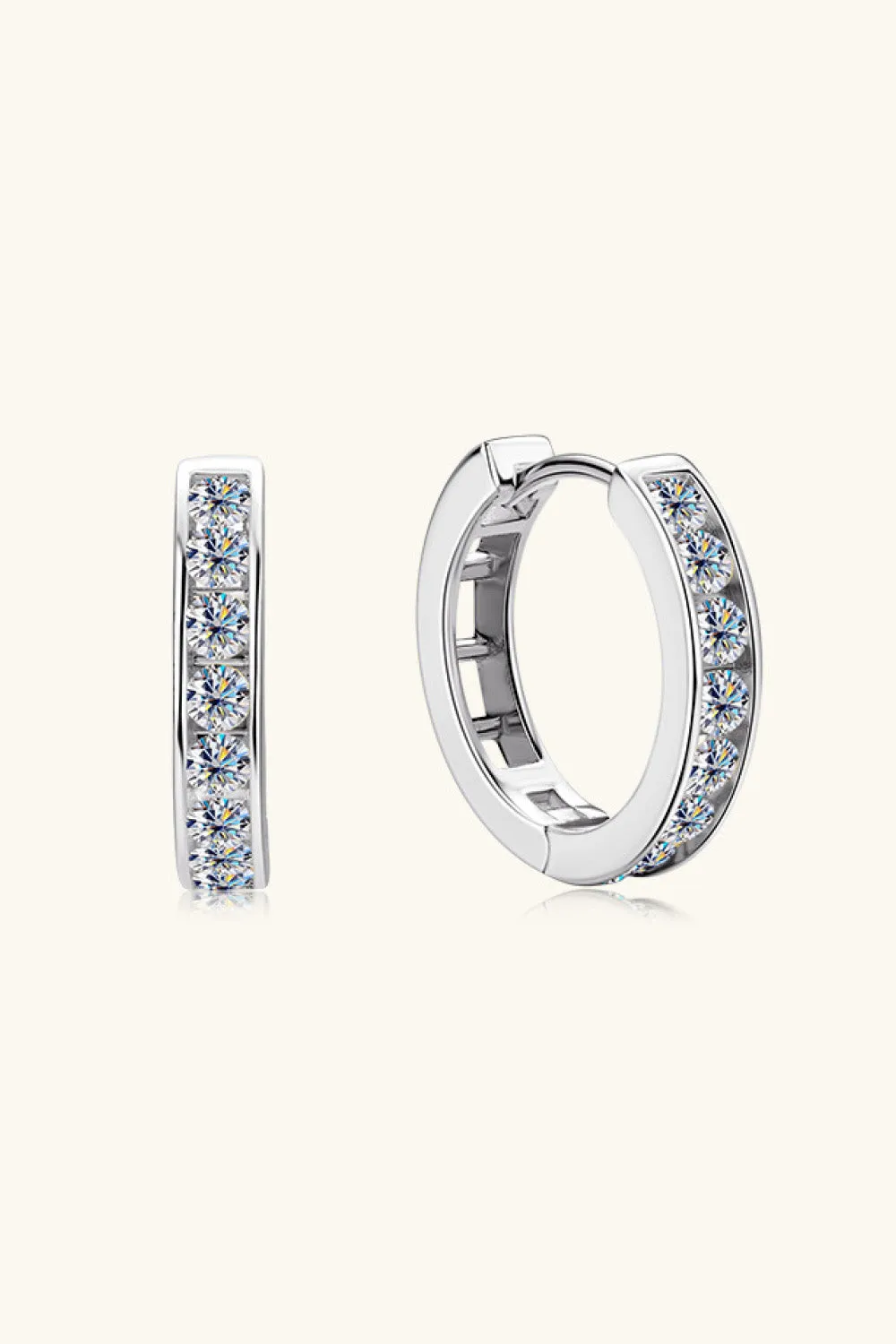 925 Sterling Silver Jewelry Moissanite 925 Sterling Silver Huggie Earrings