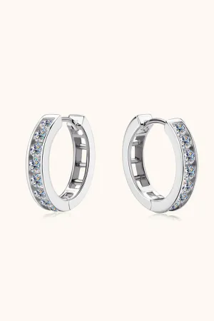 925 Sterling Silver Jewelry Moissanite 925 Sterling Silver Huggie Earrings