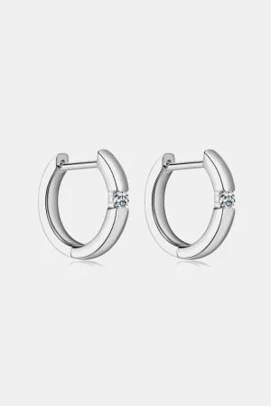 925 Sterling Silver Jewelry Moissanite 925 Sterling Silver Huggie Earrings