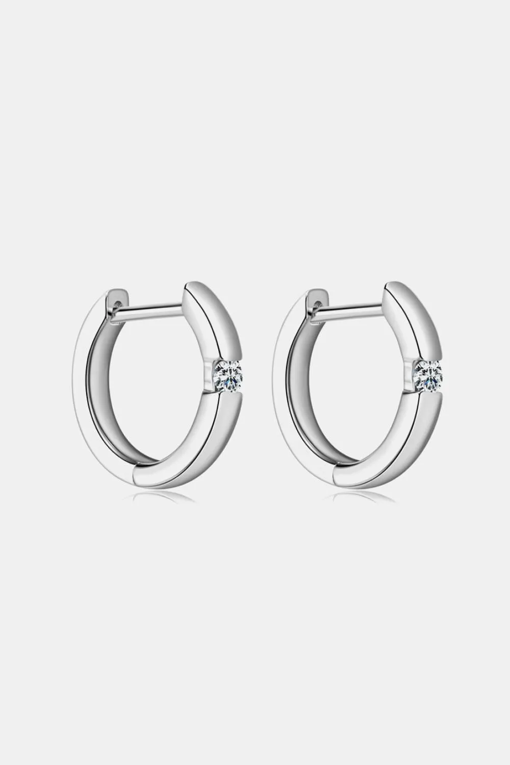 925 Sterling Silver Jewelry Moissanite 925 Sterling Silver Huggie Earrings