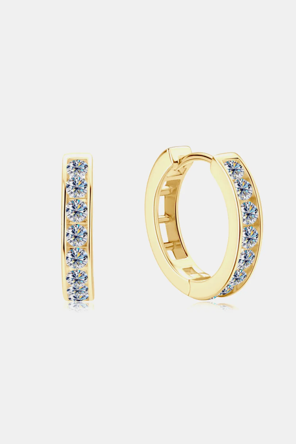 925 Sterling Silver Jewelry Moissanite 925 Sterling Silver Huggie Earrings
