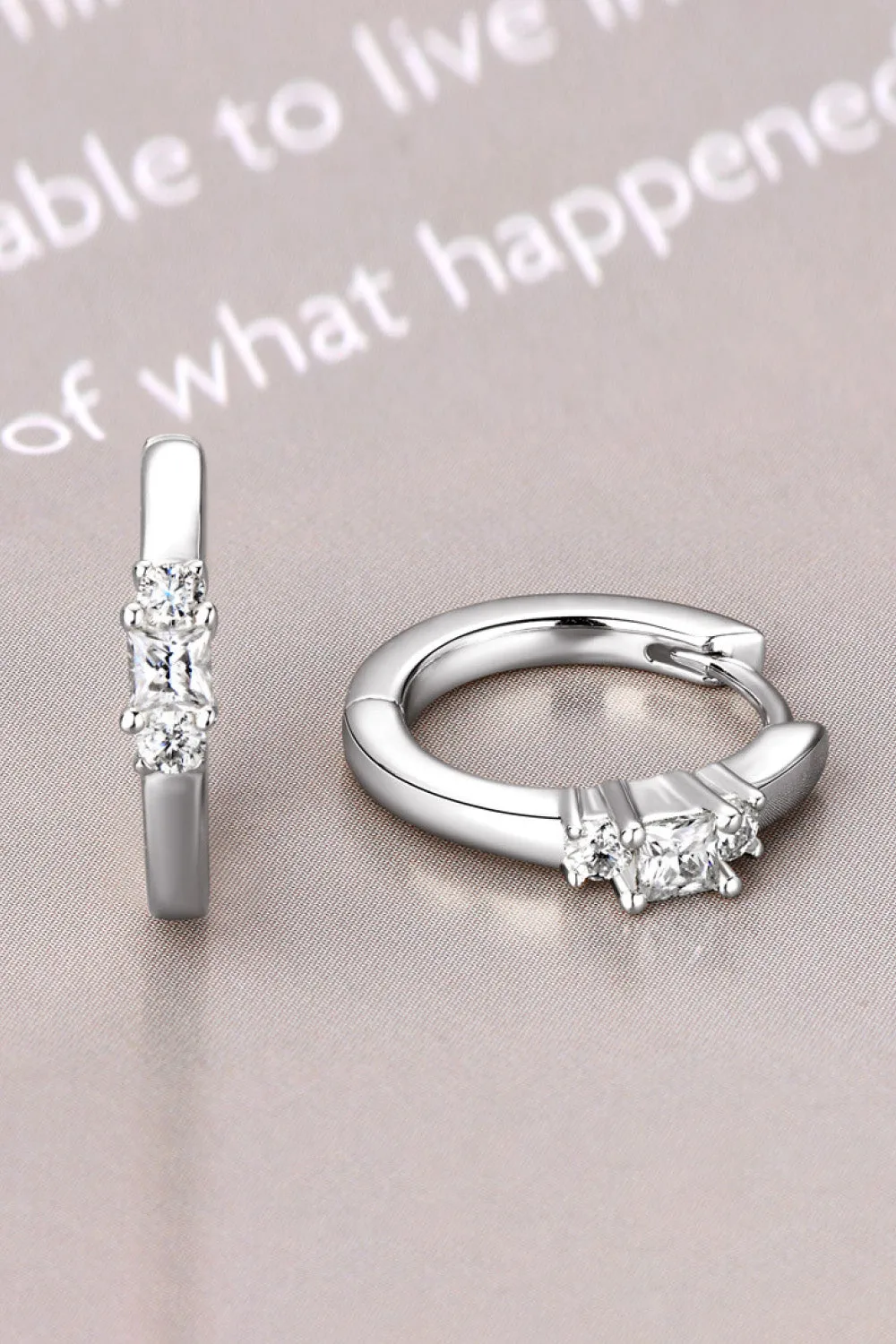 925 Sterling Silver Jewelry Moissanite 925 Sterling Silver Huggie Earrings