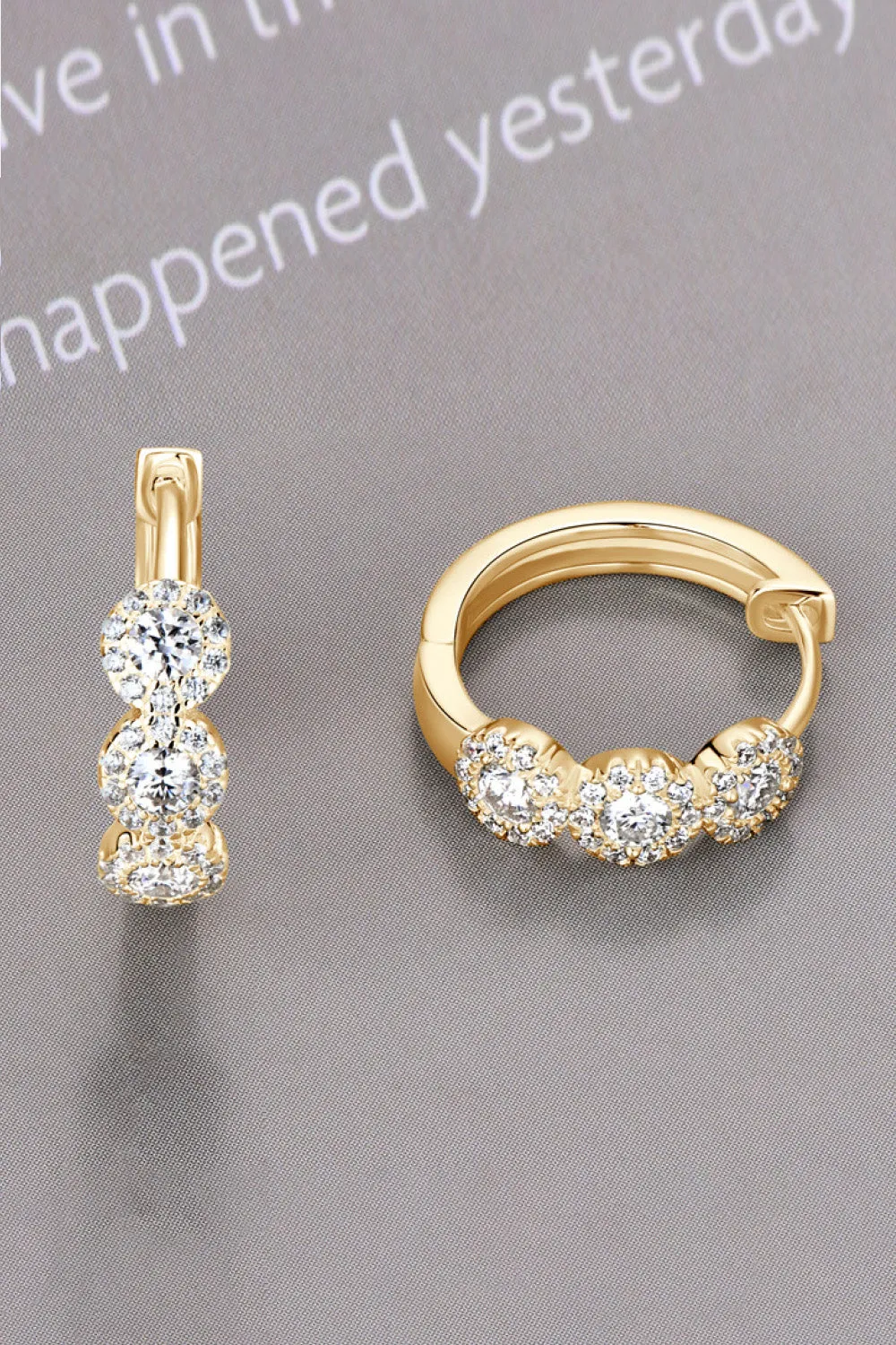 925 Sterling Silver Jewelry Moissanite 925 Sterling Silver Huggie Earrings