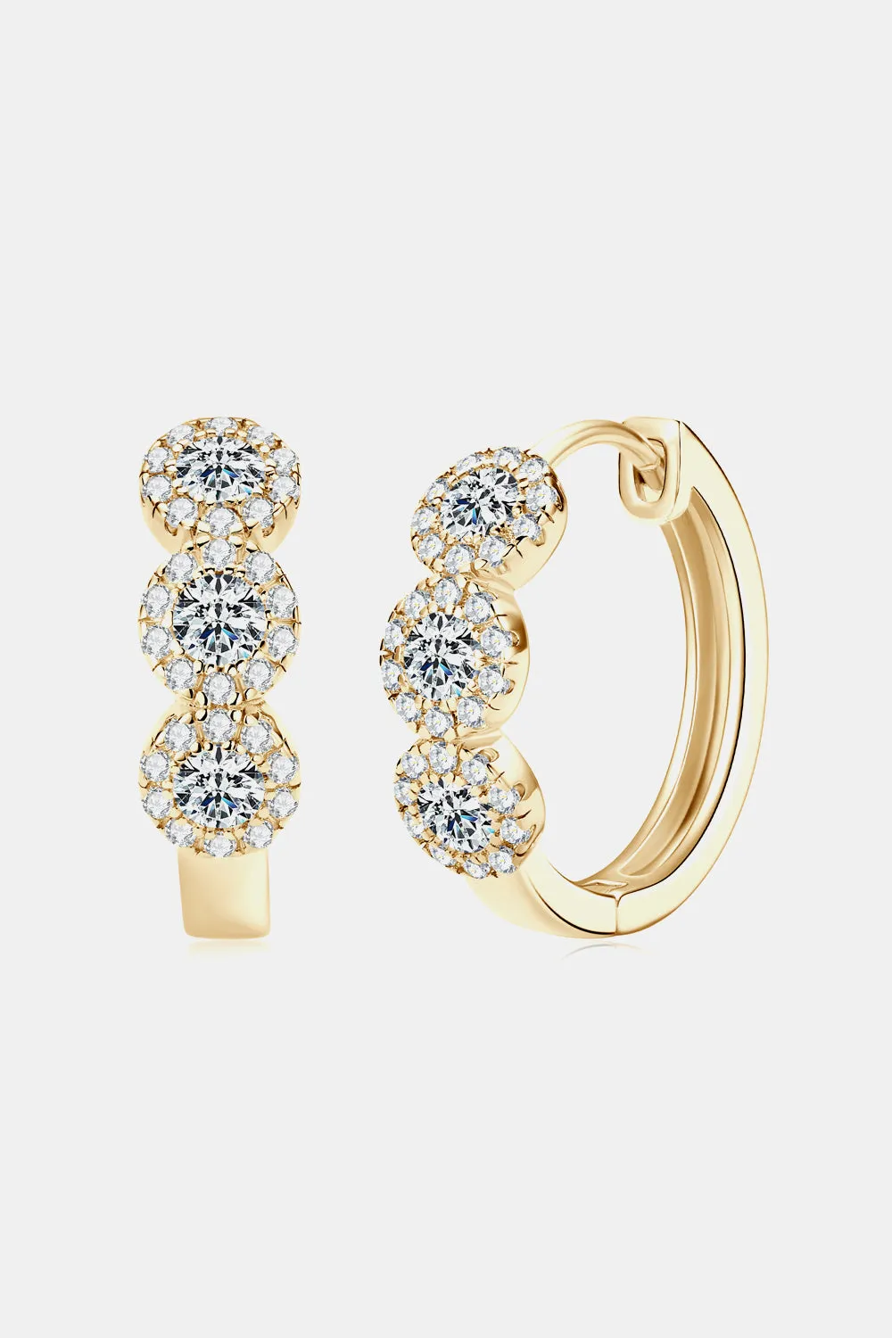 925 Sterling Silver Jewelry Moissanite 925 Sterling Silver Huggie Earrings