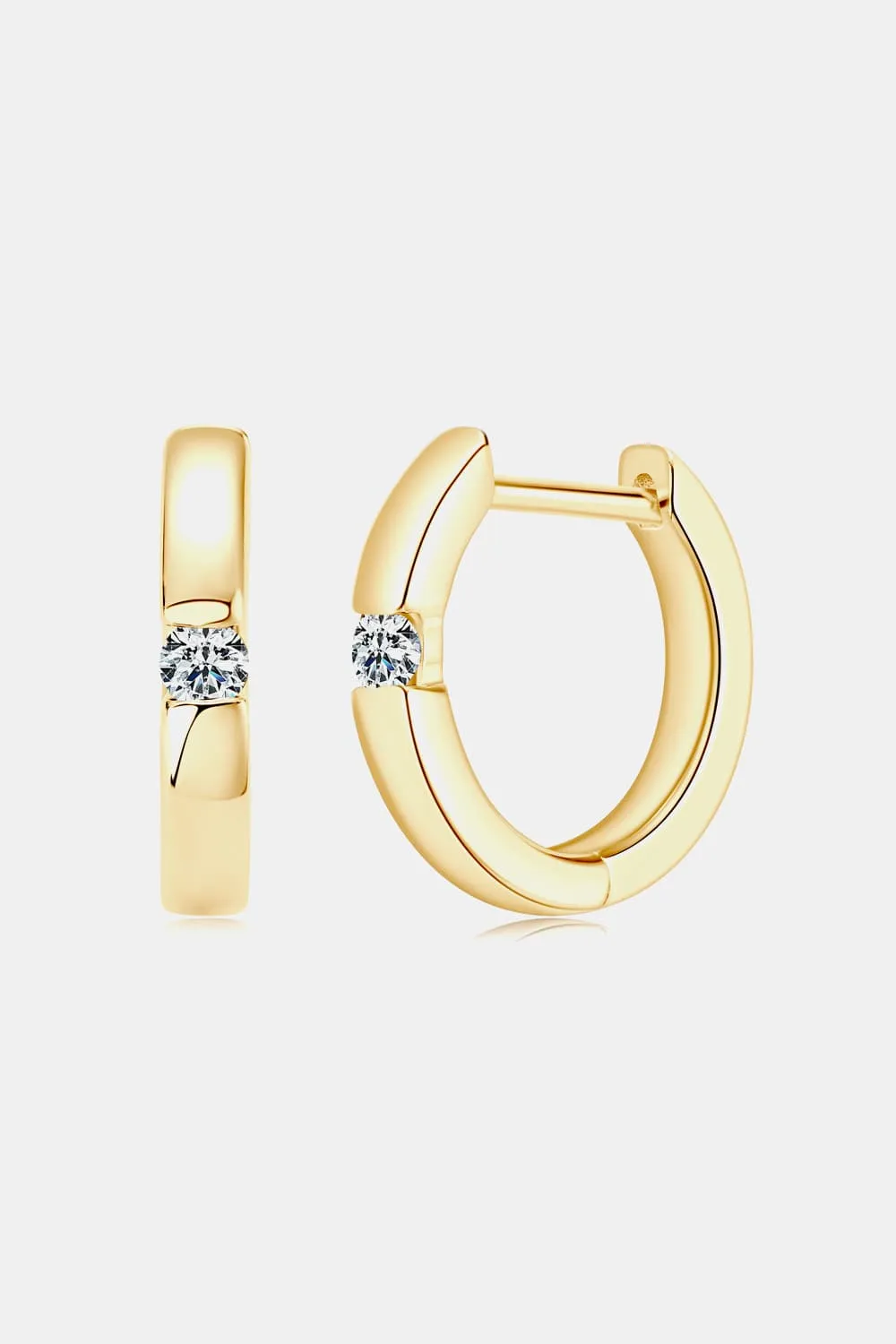 925 Sterling Silver Jewelry Moissanite 925 Sterling Silver Huggie Earrings