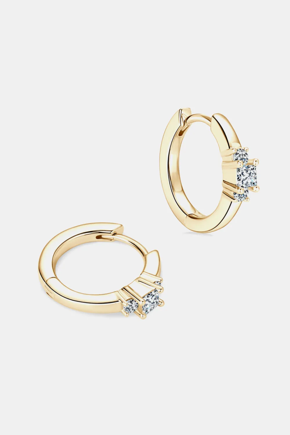 925 Sterling Silver Jewelry Moissanite 925 Sterling Silver Huggie Earrings
