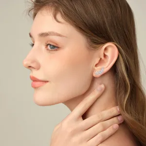 925 Sterling Silver Jewelry Moissanite 925 Sterling Silver Leaf Shape Stud Earrings