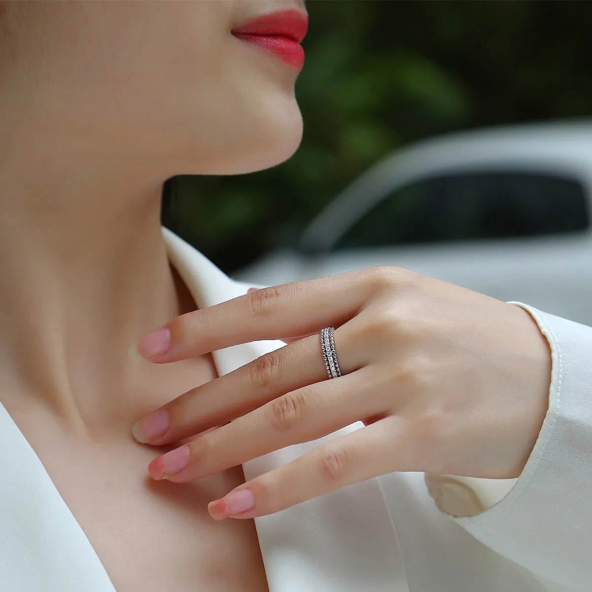 925 Sterling Silver Jewelry Moissanite 925 Sterling Silver Ring