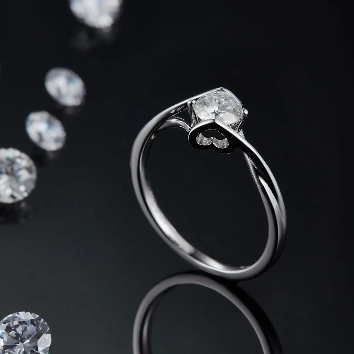 925 Sterling Silver Jewelry Moissanite 925 Sterling Silver Ring
