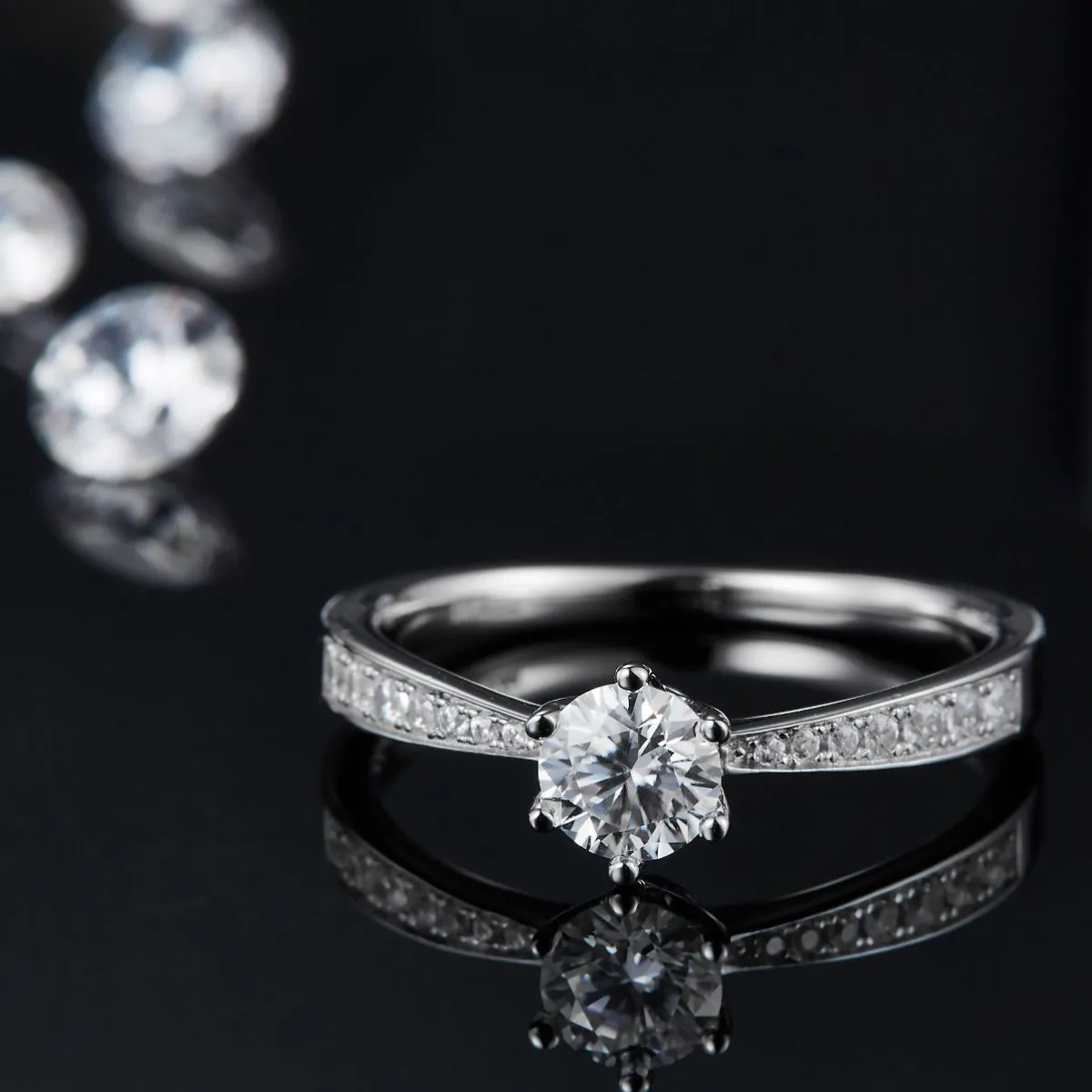 925 Sterling Silver Jewelry Moissanite 925 Sterling Silver Ring