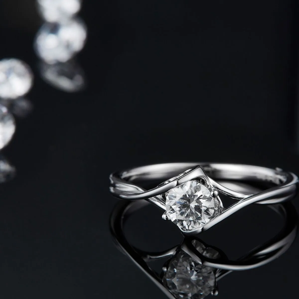 925 Sterling Silver Jewelry Moissanite 925 Sterling Silver Ring