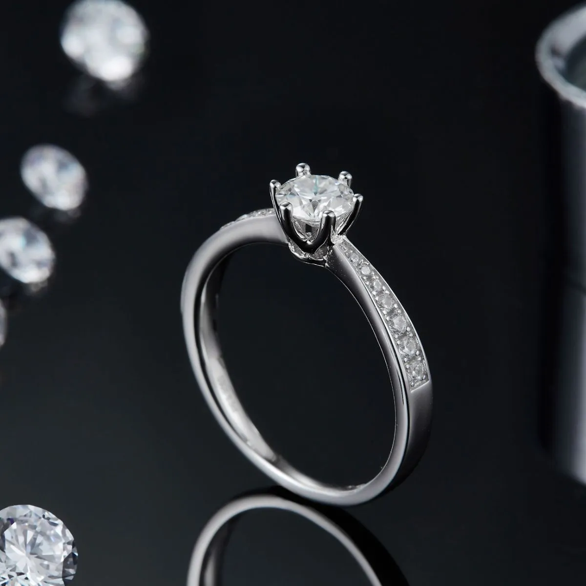 925 Sterling Silver Jewelry Moissanite 925 Sterling Silver Ring