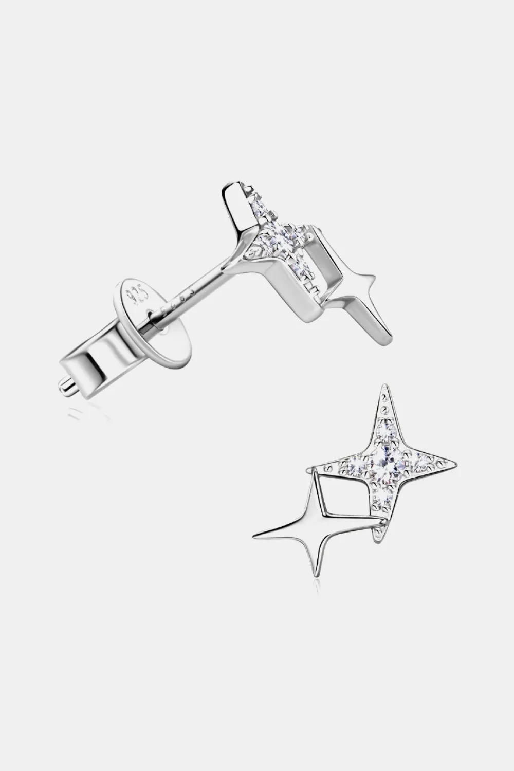 925 Sterling Silver Jewelry Moissanite 925 Sterling Silver Star Shape Earrings