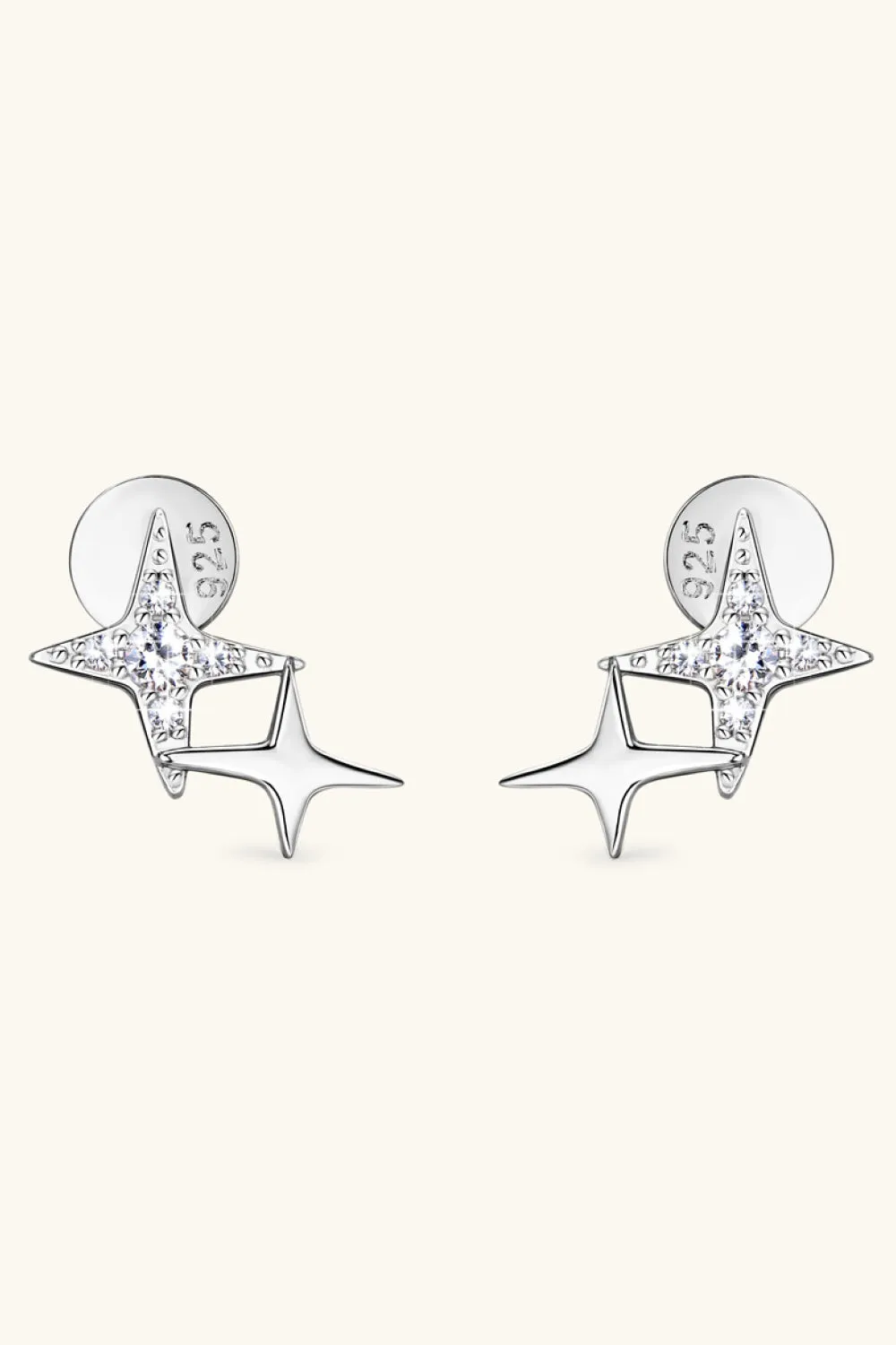925 Sterling Silver Jewelry Moissanite 925 Sterling Silver Star Shape Earrings