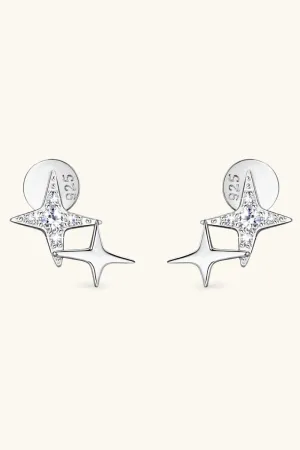 925 Sterling Silver Jewelry Moissanite 925 Sterling Silver Star Shape Earrings