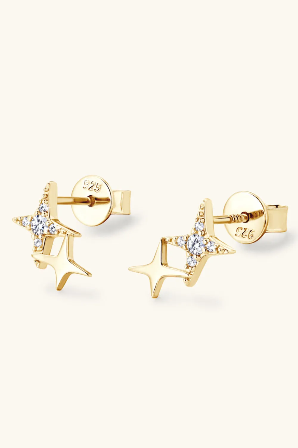 925 Sterling Silver Jewelry Moissanite 925 Sterling Silver Star Shape Earrings