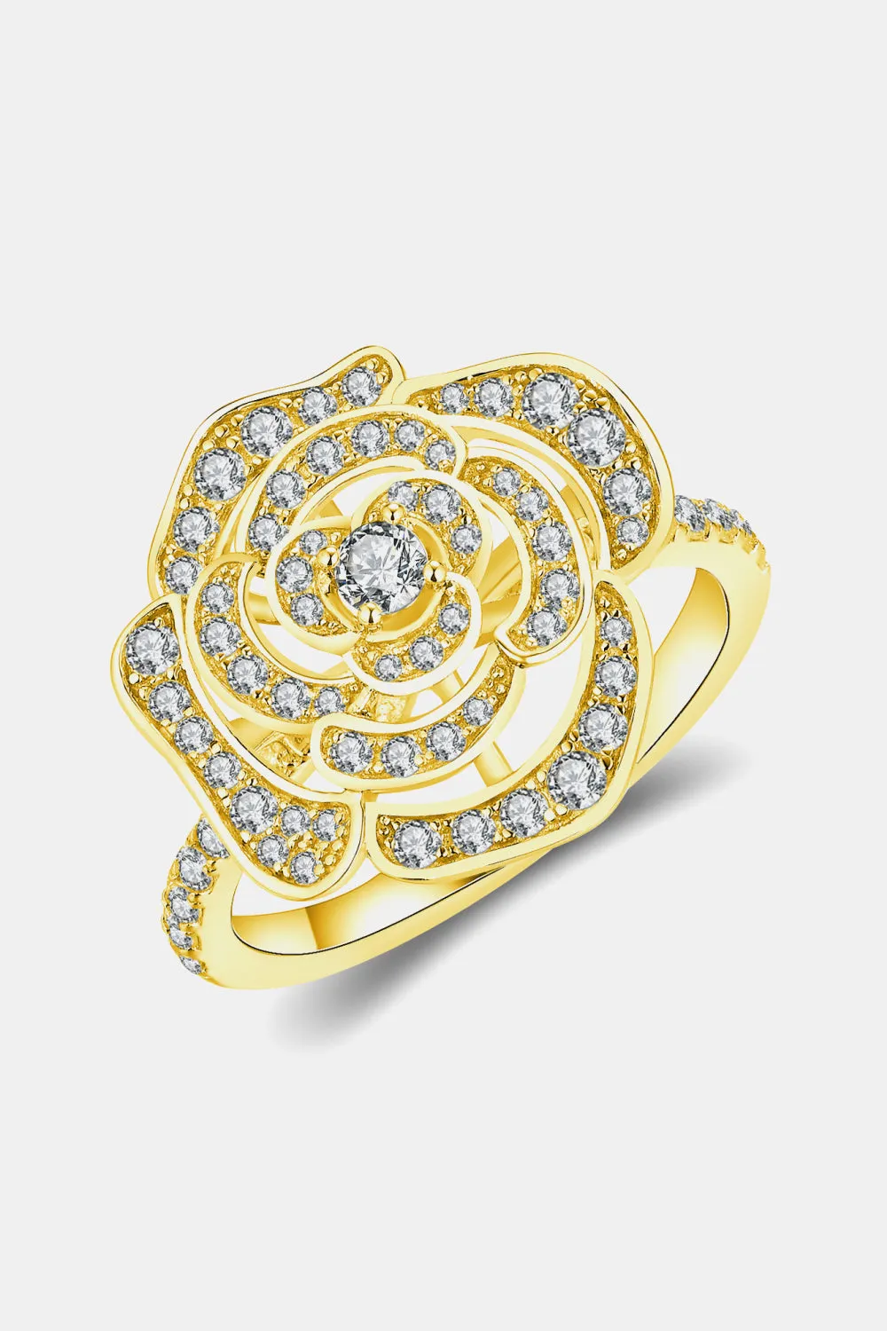 925 Sterling Silver Jewelry Moissanite Flower Shape Ring